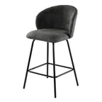 Sorrel - Set of 2 Stools with Metal Legs - Anthracite Grey Mottled Fabric