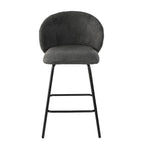 Sorrel - Set of 2 Stools with Metal Legs - Anthracite Grey Mottled Fabric
