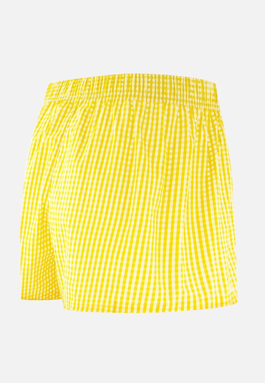Jacques Gingham Cotton Boxers - Lemon Yellow