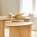 Lot de 2 Tables Basses Forme Organique Thea - Bois Clair