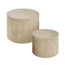 Lot de 2 Tables Basses Rondes Empilables Maia - Beige