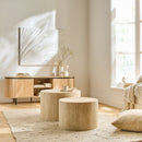 Lot de 2 Tables Basses Rondes Empilables Maia - Beige