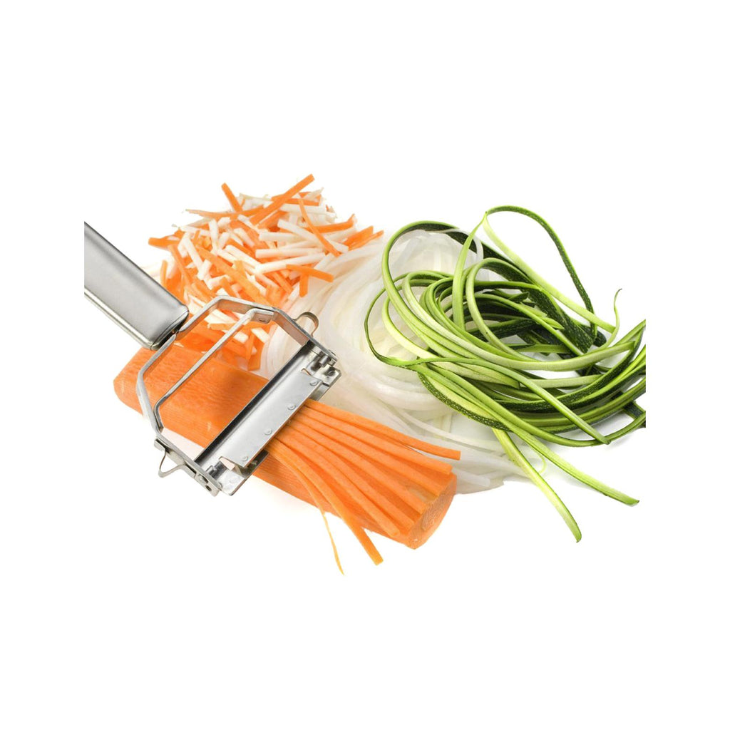 Set 3 Piezas Pelador De Verduras + Pelador En Juliana + Mini Rallador - Naranja / Plata