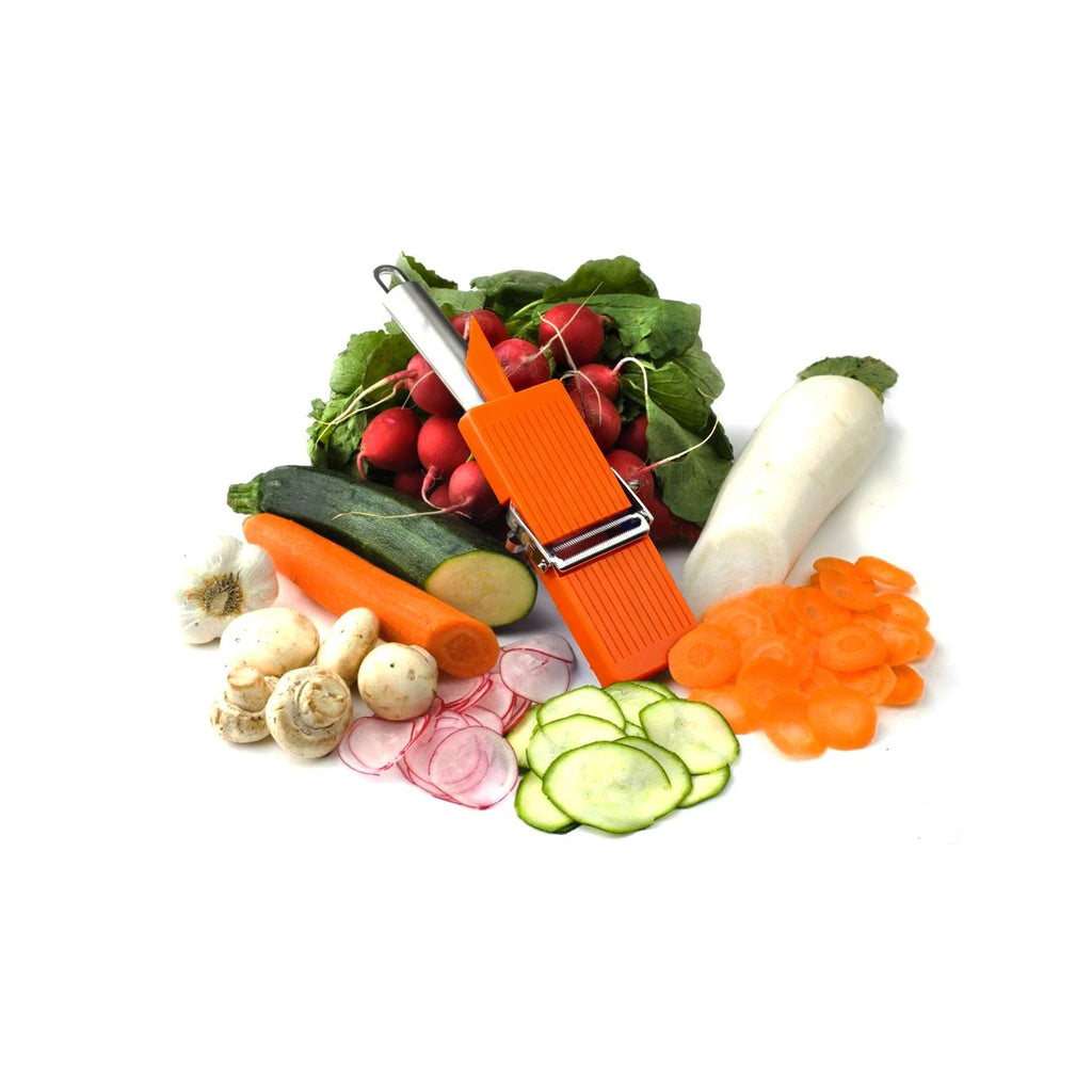 Set 3 Piezas Pelador De Verduras + Pelador En Juliana + Mini Rallador - Naranja / Plata