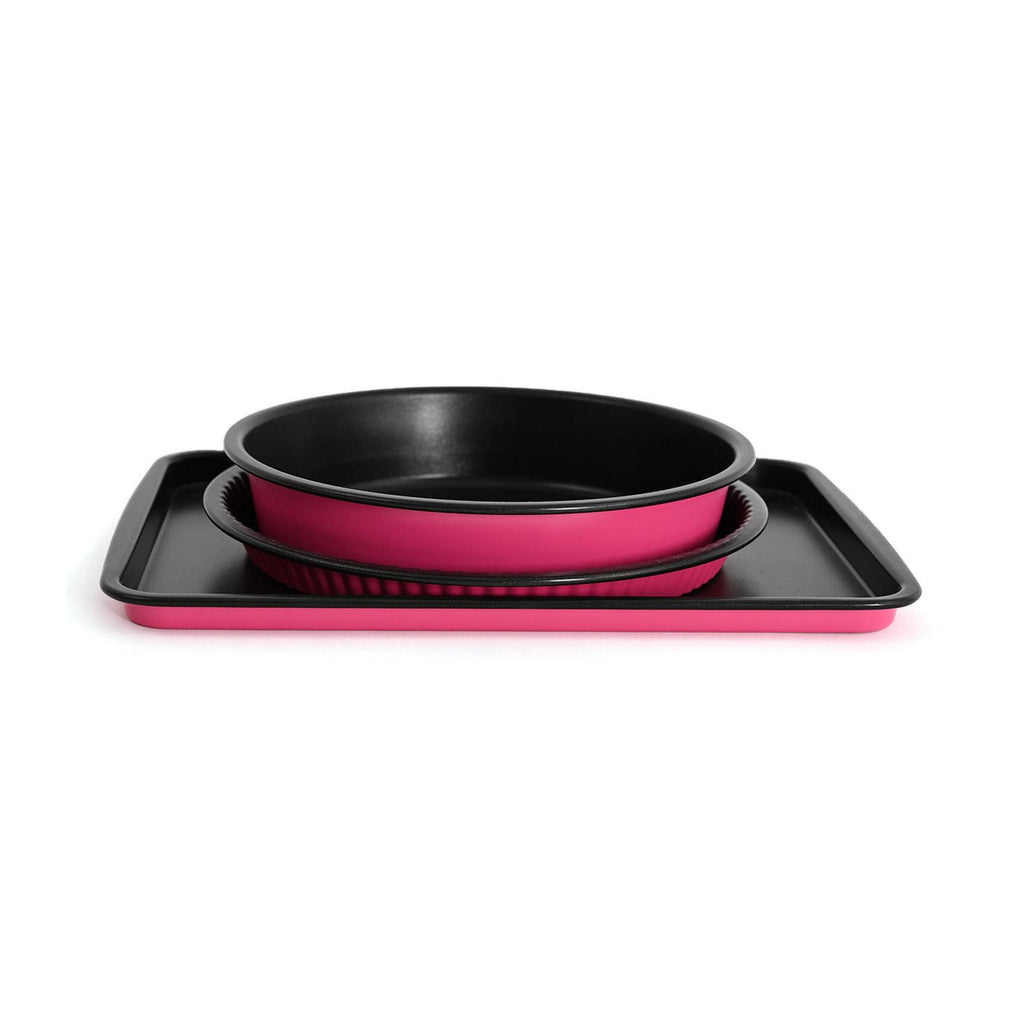 Fauchon - Juego de repostería de 3 piezas - Negro / Fucsia