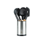 Sève - Juego de 6 utensilios de cocina - Acero inoxidable y madera de acacia - Plata / Madera