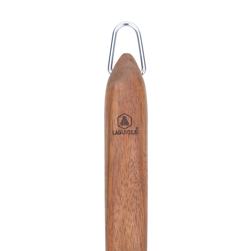 Set 2 Ustensiles Barbecue Couteau + Fourchette 'Sève' - Argenté / Bois