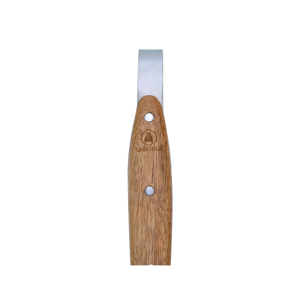 Sève - Juego de 2 utensilios para barbacoa Espátula + Pinzas - Acero y madera de acacia - Plata / Madera