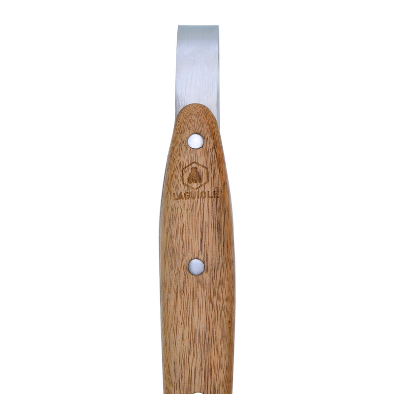 Set 2 Ustensiles Barbecue Spatule + Pince 'Sève' - Argenté / Bois