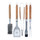Sève - Set 5 Ustensiles Barbecue - Acier Et Bois D'Acacia - Argenté / Bois