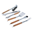 Sève - Set 5 Ustensiles Barbecue - Acier Et Bois D'Acacia - Argenté / Bois