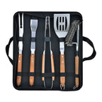 Sève - Set 5 Ustensiles Barbecue - Acier Et Bois D'Acacia - Argenté / Bois