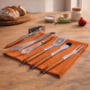 Set 5 Ustensiles Barbecue 'Sève' - Argenté / Bois