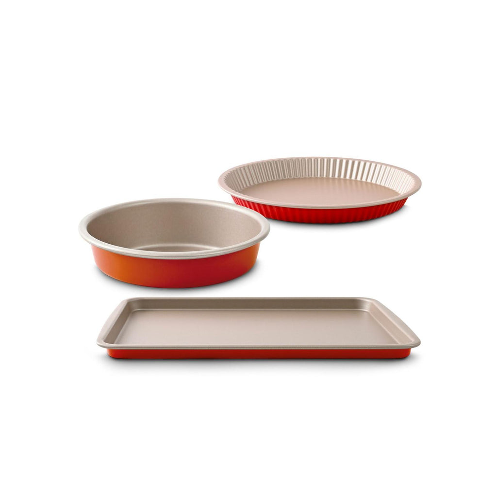 Set Pastelería 3 Piezas - Aluminio - Champán / Terracota