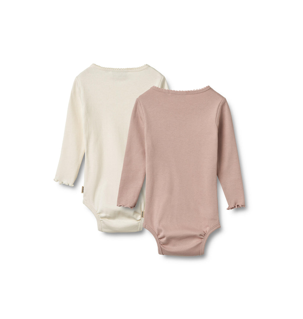 Set di 2 body a maniche lunghe Regitze - Rosa cipria