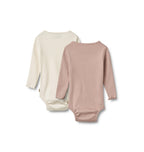 Set di 2 body a maniche lunghe Regitze - Rosa cipria