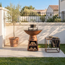 Brasero Avec Accessoires Et Housse De Protection - Métal - Bronze