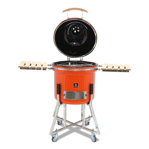 Barbacoa Kamado Con Funda Protectora - Acero - Naranja
