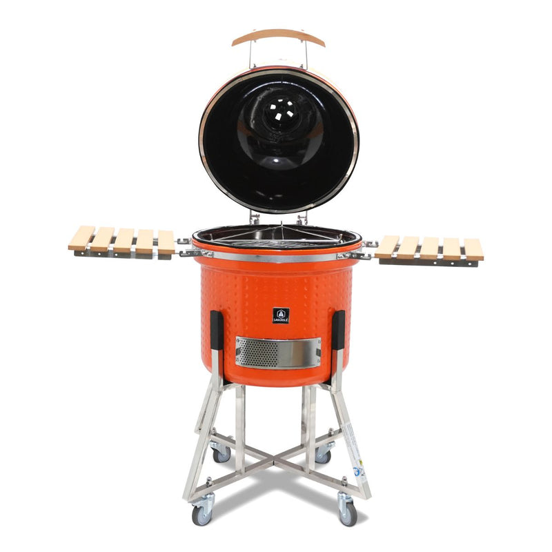 Barbecue Kamado Avec Housse De Protection - Acier - Orange