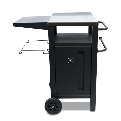 Carro para Barbacoa con Almacenamiento y Funda Protectora - Acero Inoxidable y Plástico - Negro