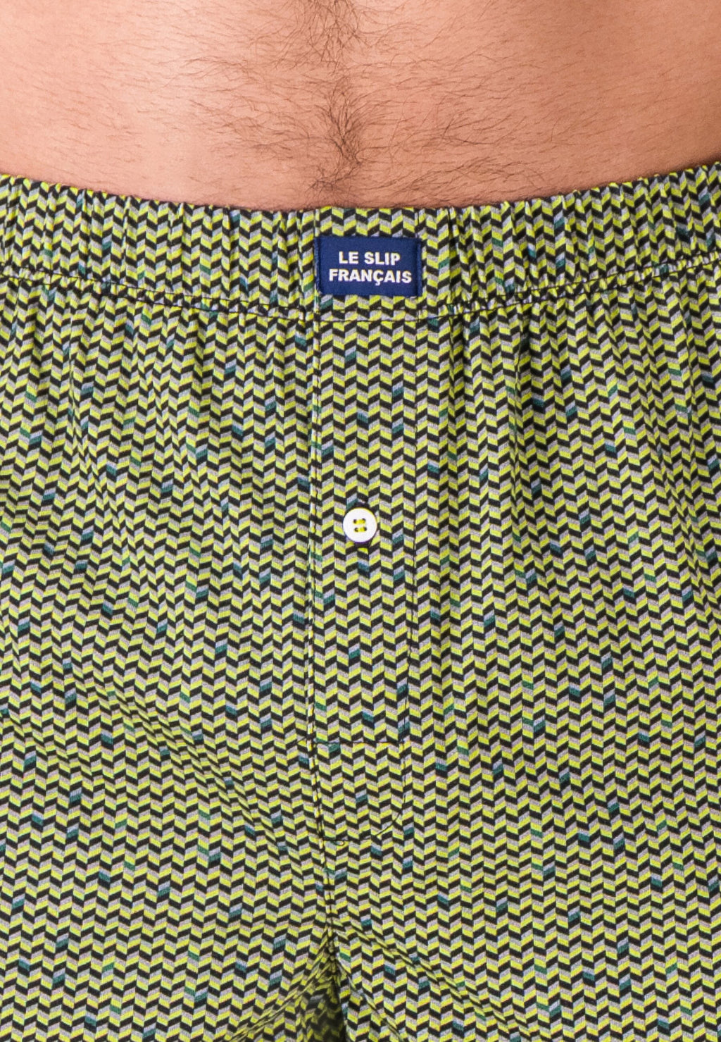 Boxer Fredo Chevron in Jersey di Cotone - Giallo Anice