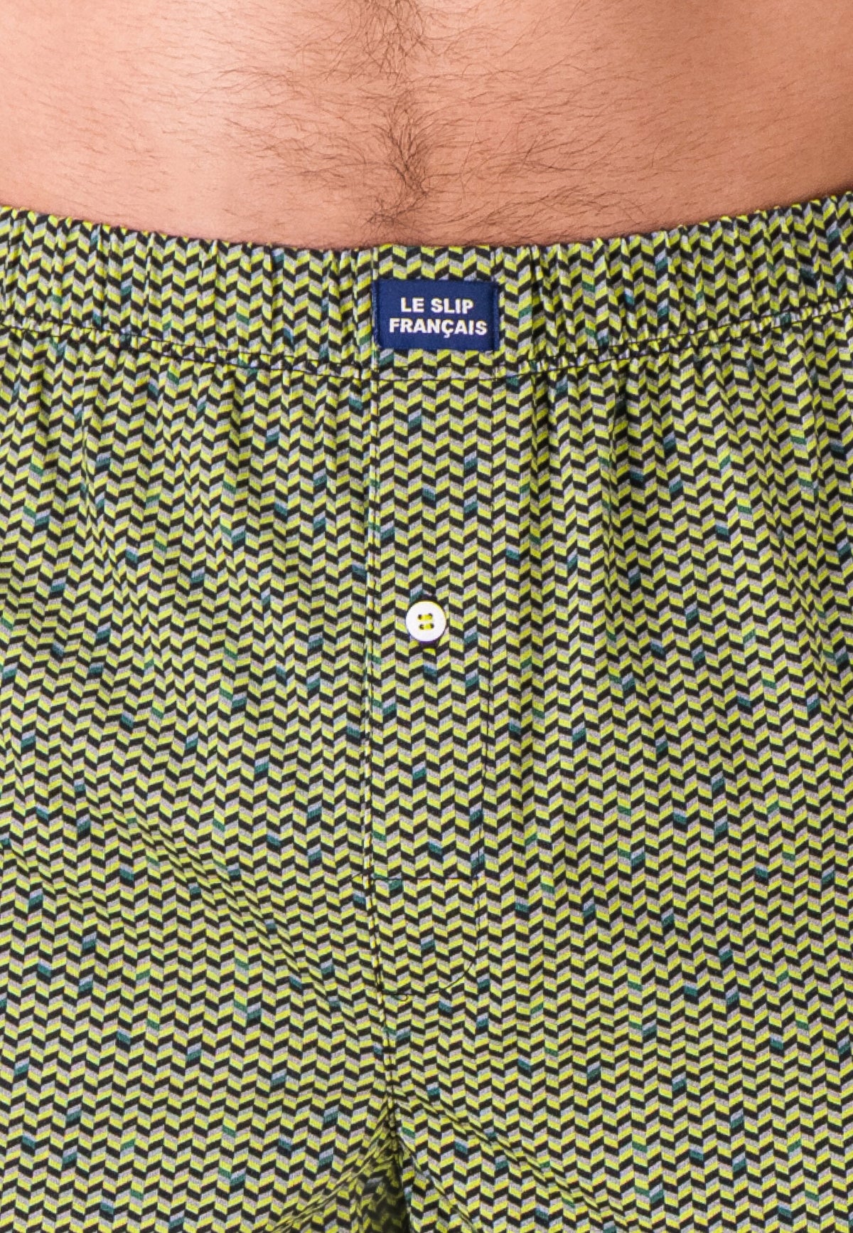 Boxer Fredo Chevron in Jersey di Cotone - Giallo Anice