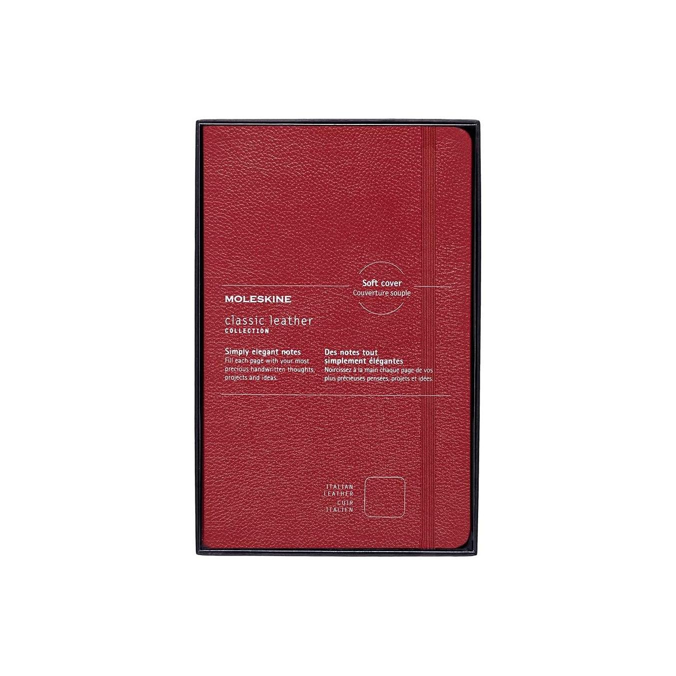 Textile Large Notebook 13x21 - Ruled Pages - Bordeaux Red