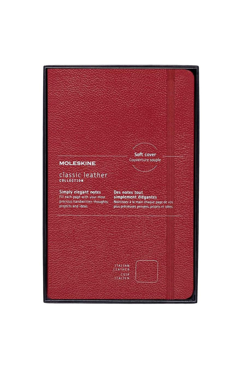Carnet Ligné (Ruled Notebook) - Large - Couverture En Cuir - Rouge