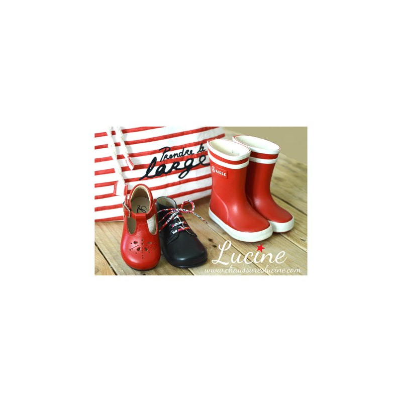 Chaussures Bottillons Salomé Bébé À Boucle Aloïs - Cuir Rouge - Mixte