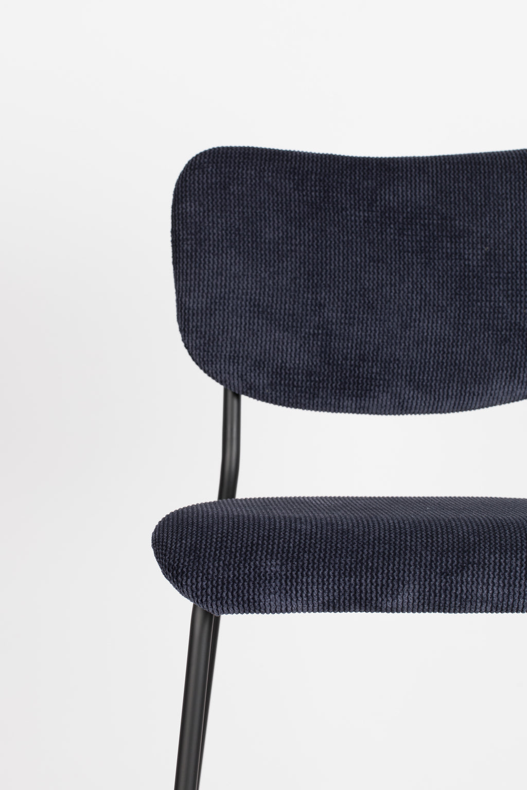 Benson 64,5 Cm - Tabouret De Bar & De Comptoir - Tissu - Bleu Foncé