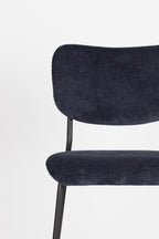 Benson 64,5 Cm - Tabouret De Bar & De Comptoir - Tissu - Bleu Foncé