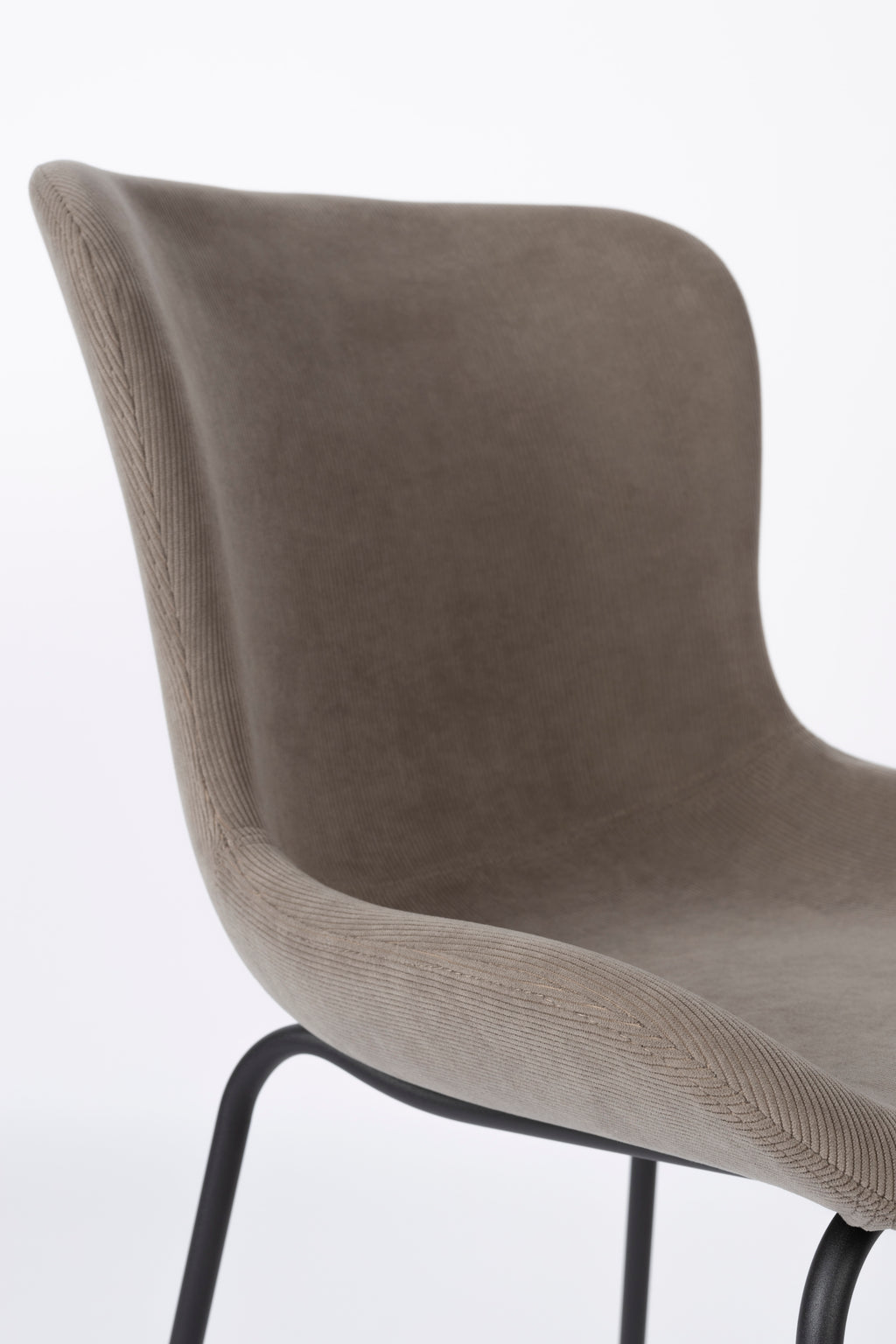 Junzo Rib - Chaise De Salle À Manger - Tissu - Gris
