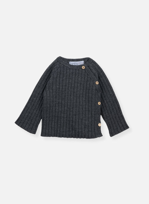 Brassière En Laine - Rétro - Gris Anthracite