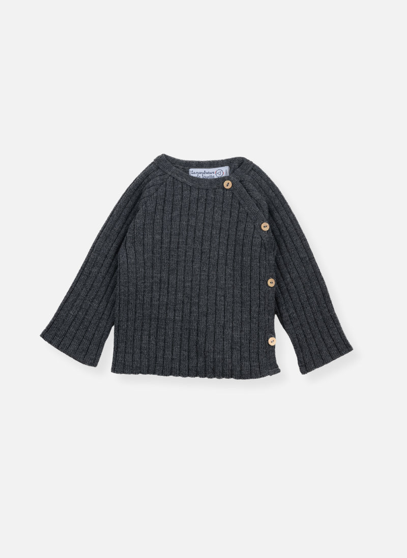 Brassière En Laine - Rétro - Gris Anthracite