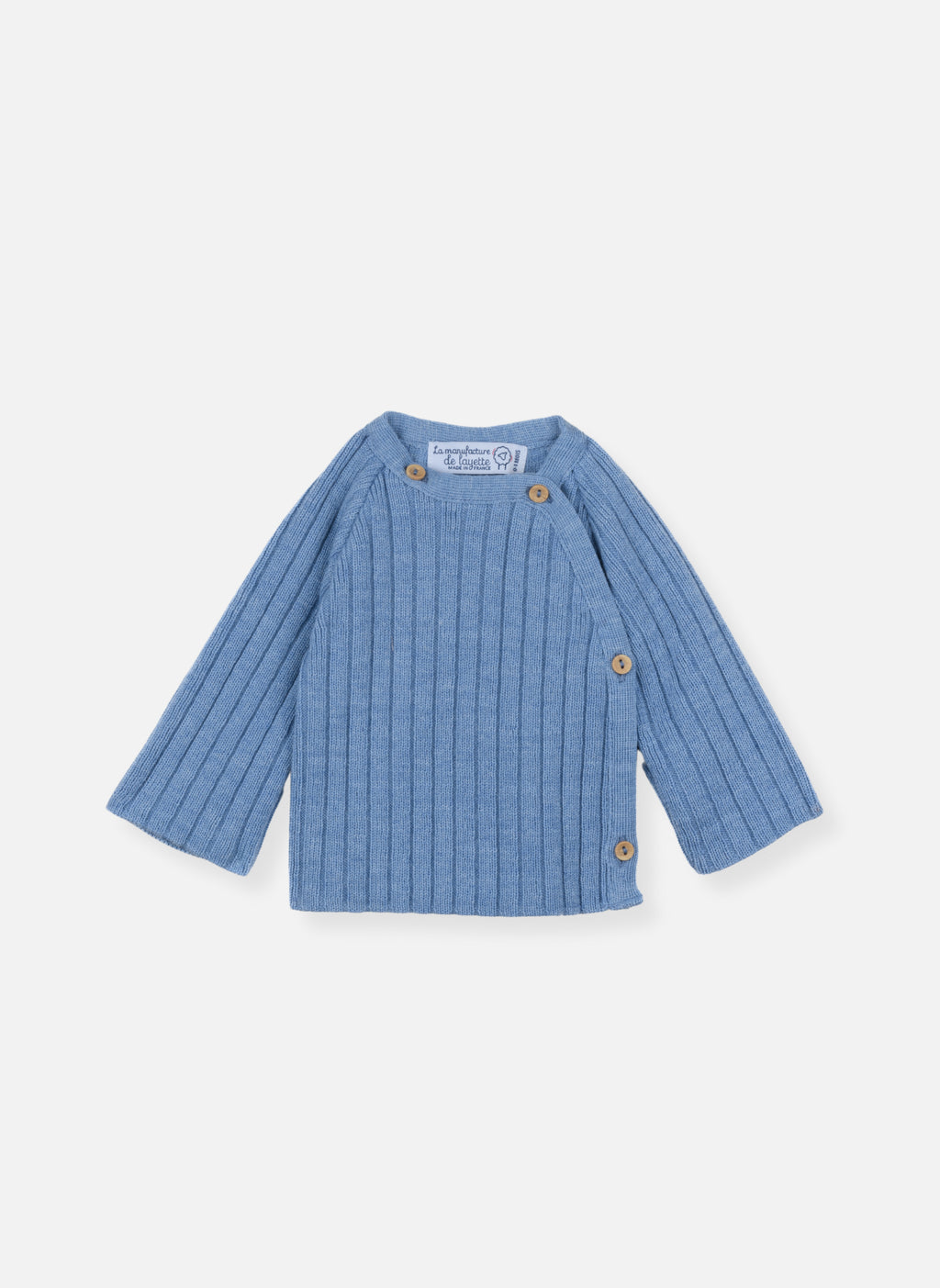 Brassière En Laine Mélangée Rétro - Bleu Clair