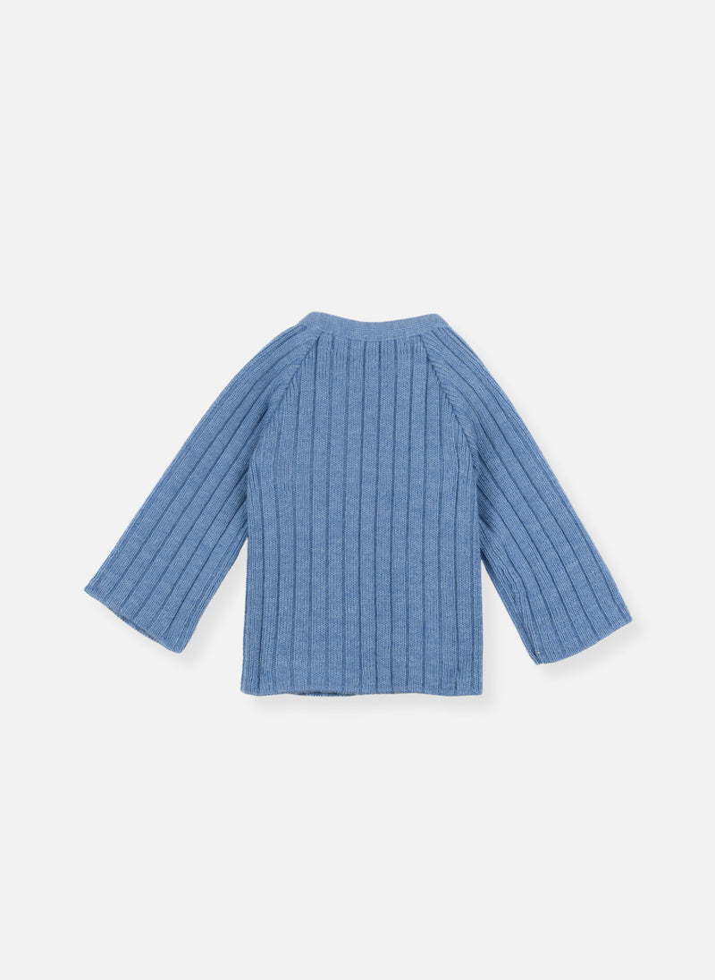 Brassière En Laine Mélangée Rétro - Bleu Clair