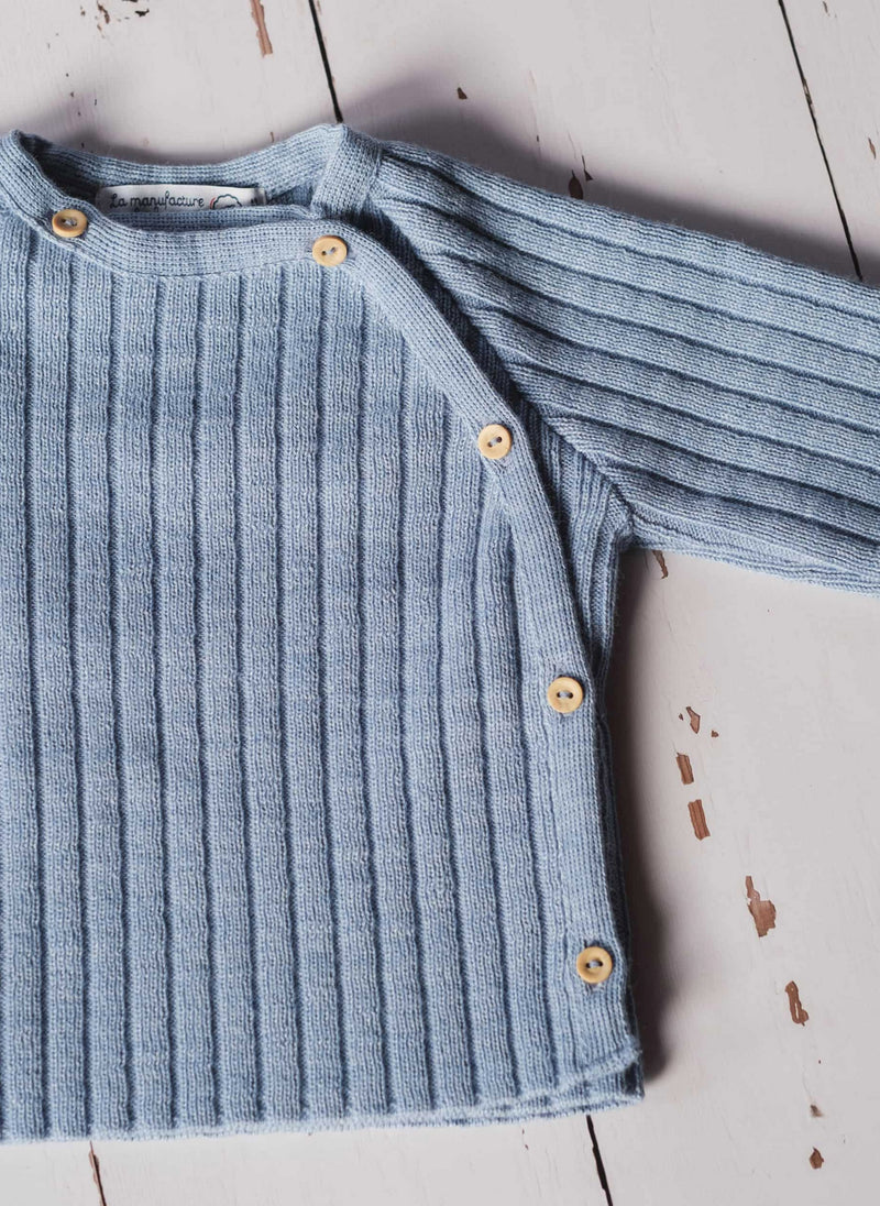 Brassière En Laine Mélangée Rétro - Bleu Clair