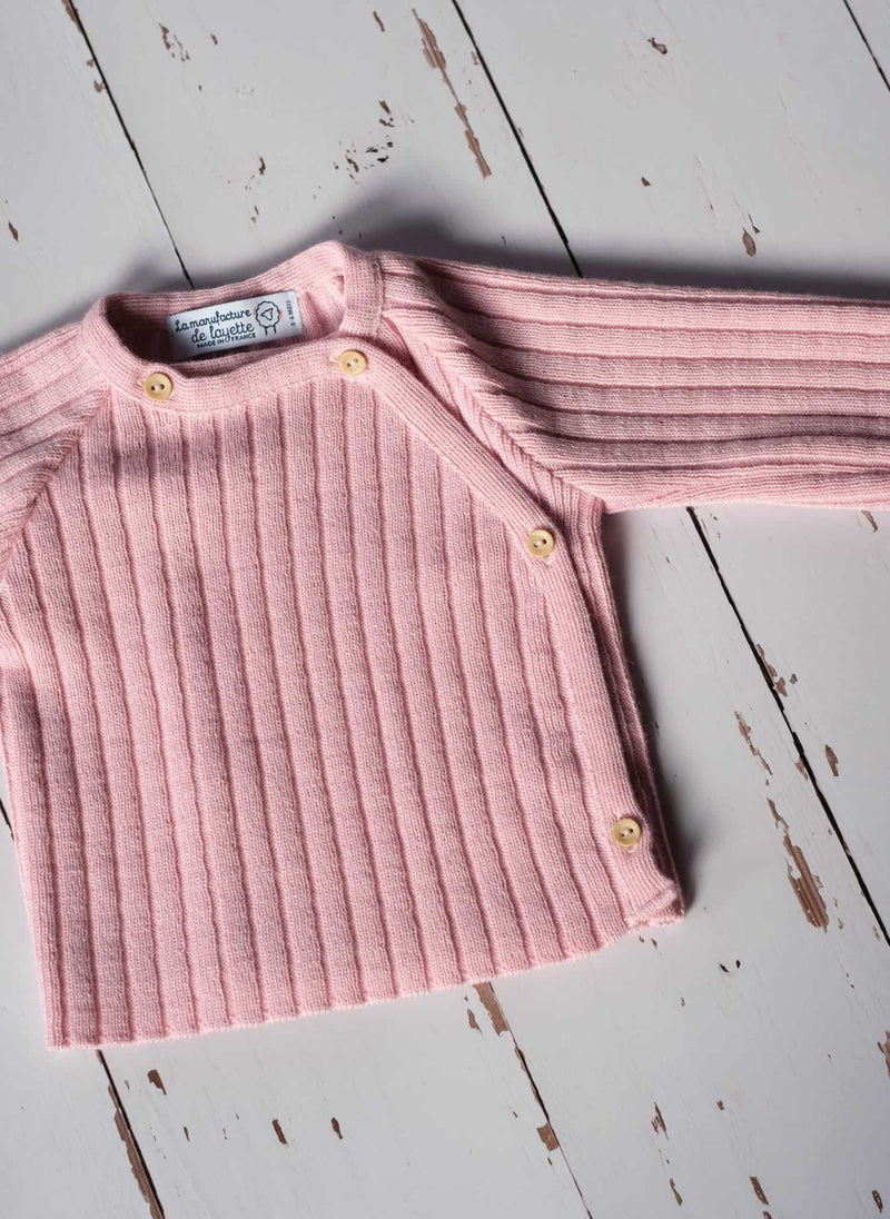 Brassière En Laine Mélangée Rétro - Rose Perle