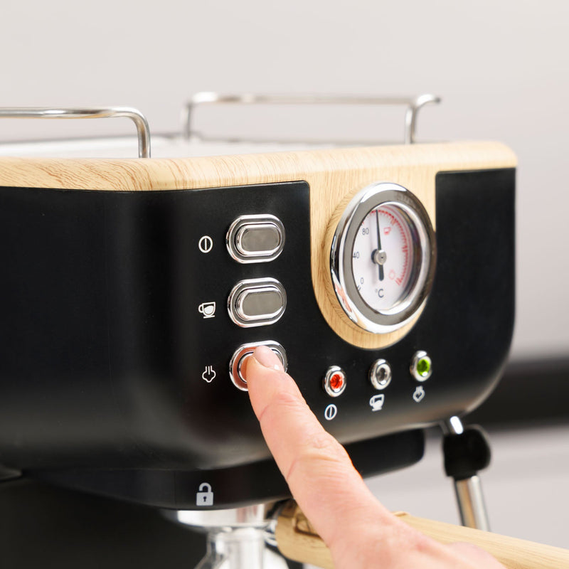 Onyx Moka Coffee Machine - Black & Cream