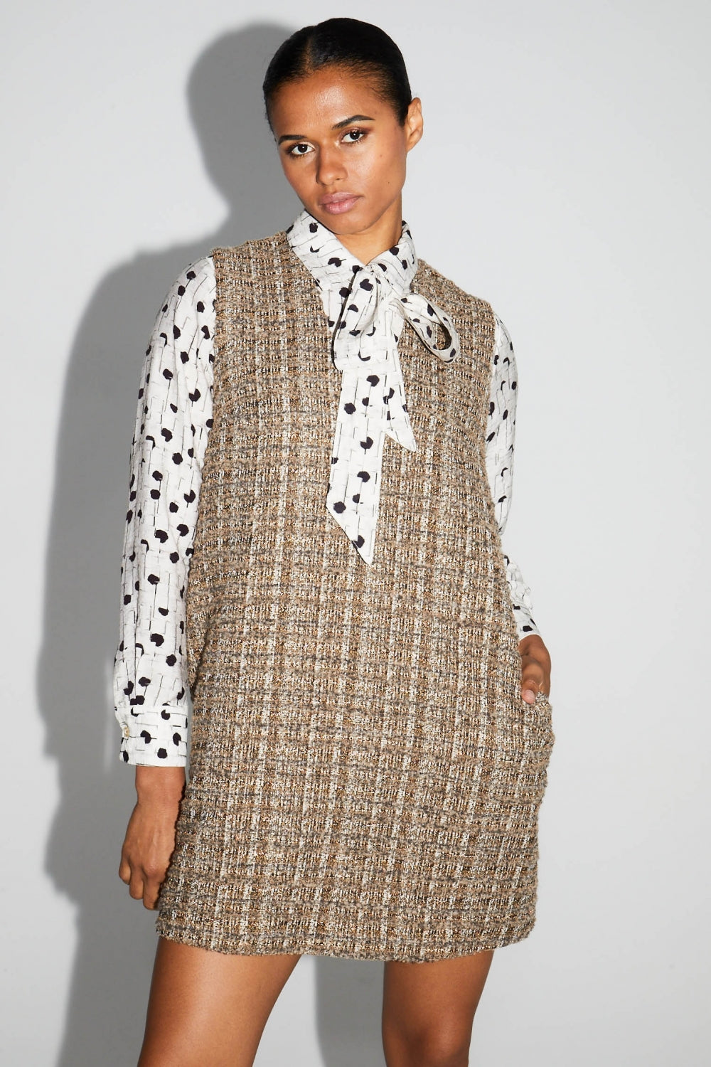 Mini Dress Fanny Tweed Kimolos Fabriquée En Italie