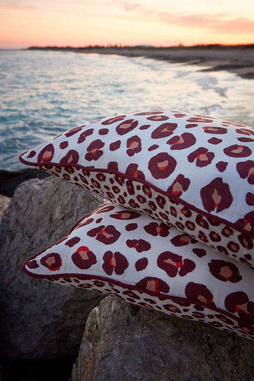 Coussin Déhoussable Avec Passepoil Montauk Rose - 2 Tailles