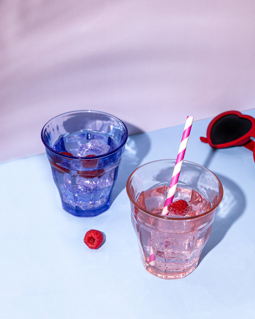 Set of 4 Picardie Tumblers - Navy & Pink - 25cl