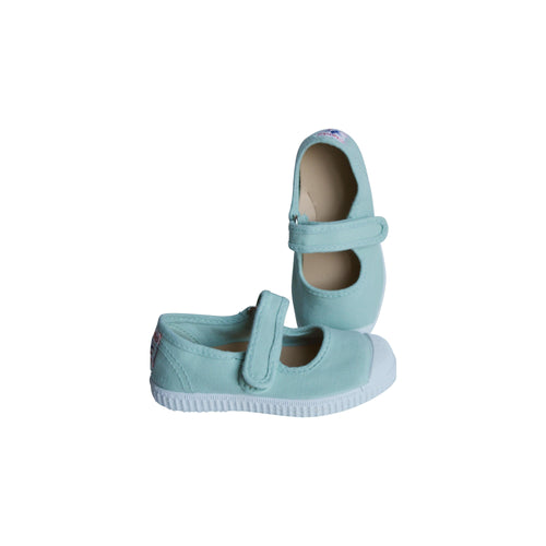 Chaussures En Toiles Ballerines Babies Scratch - Vert D'Eau - Fille