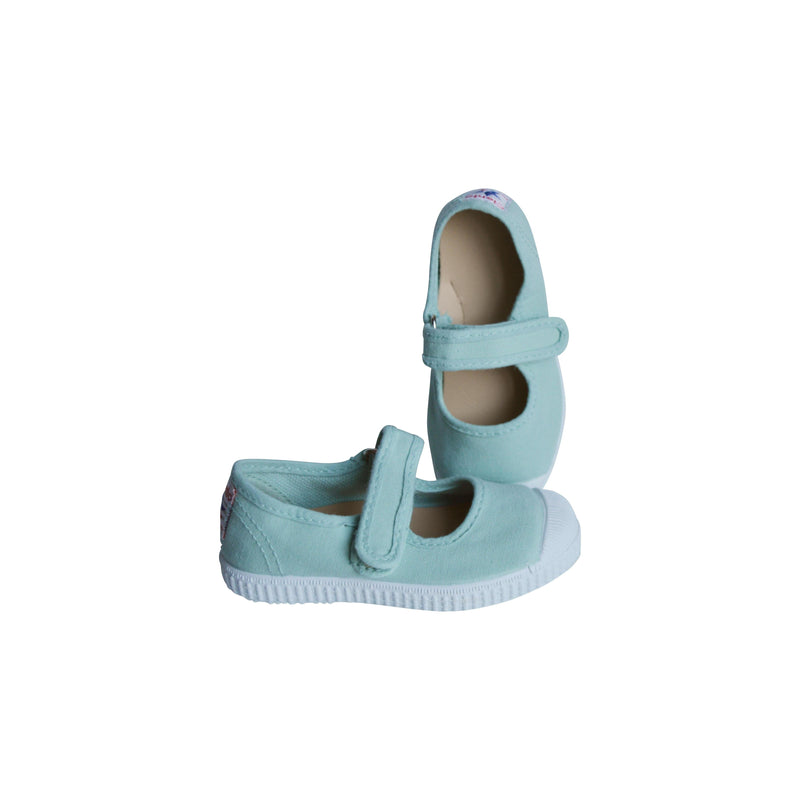 Chaussures En Toiles Ballerines Babies Scratch - Vert D'Eau - Fille