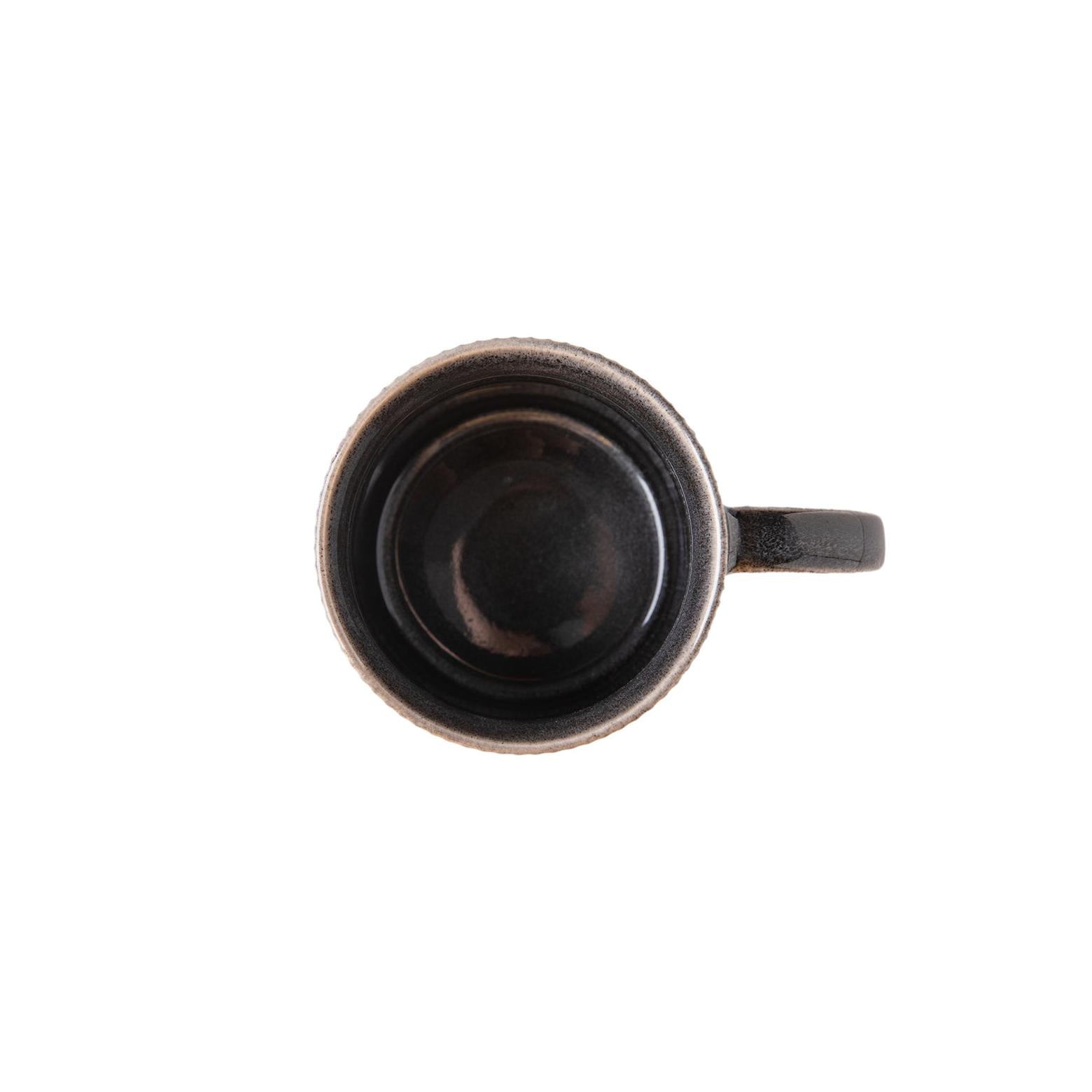 Carbón - Juego de 2 Tazas - Gres reactivo - Negro