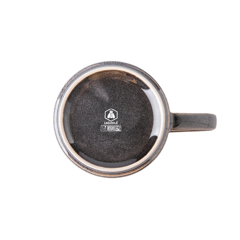 2 Mugs Grès Réactif D8.8Xh9Cm Charbon - Noir