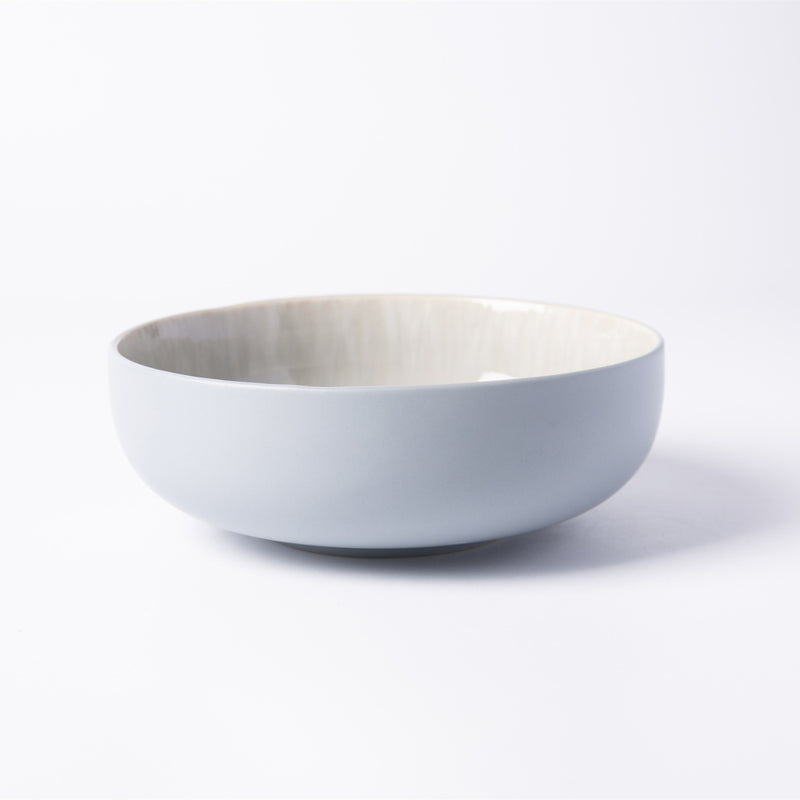 Service De Table En Grès Réactif Iris Bleu, 18 Pièces - Bleu - Gris