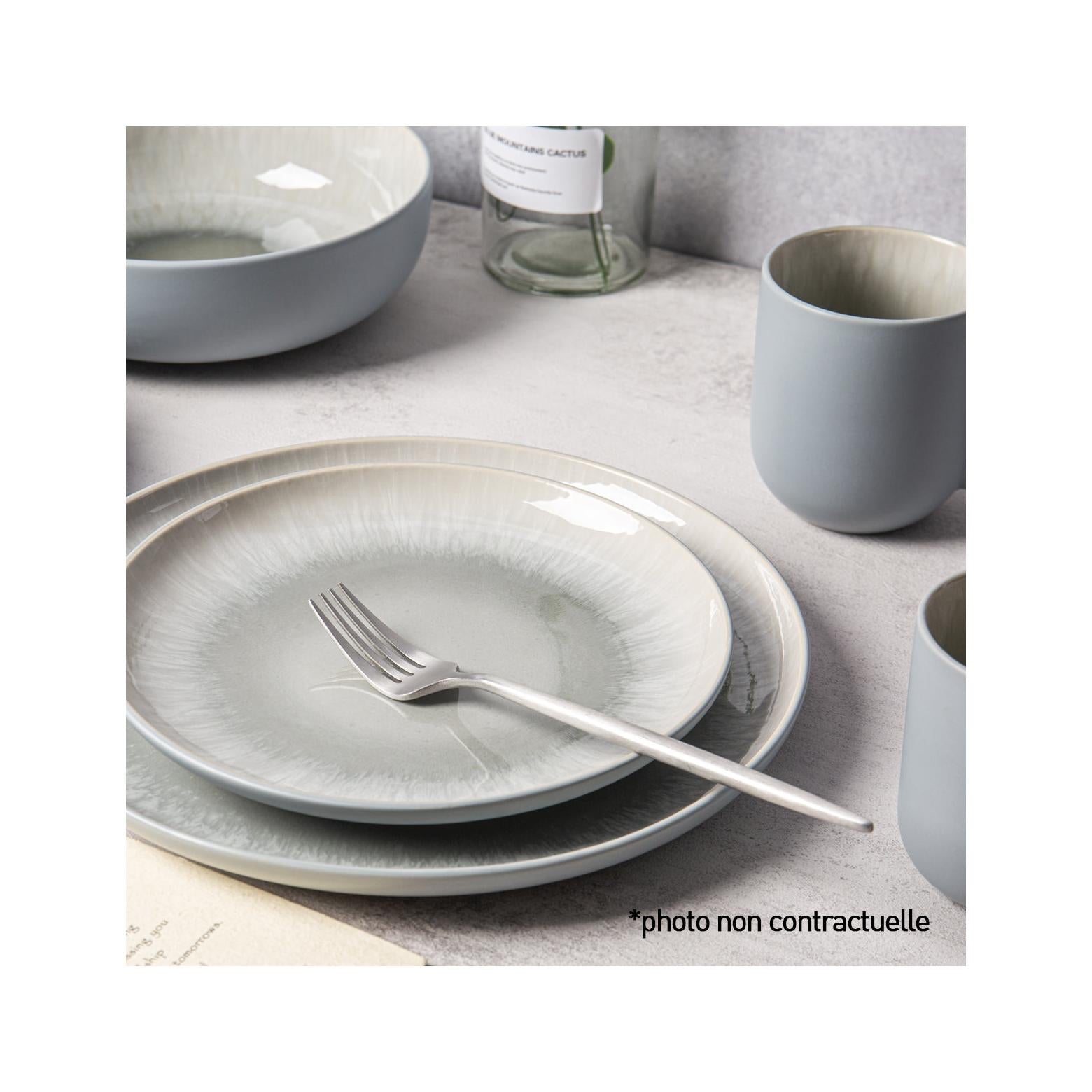 Iris Bleu - Servicio de mesa de 18 piezas - Gres reactivo - Azul