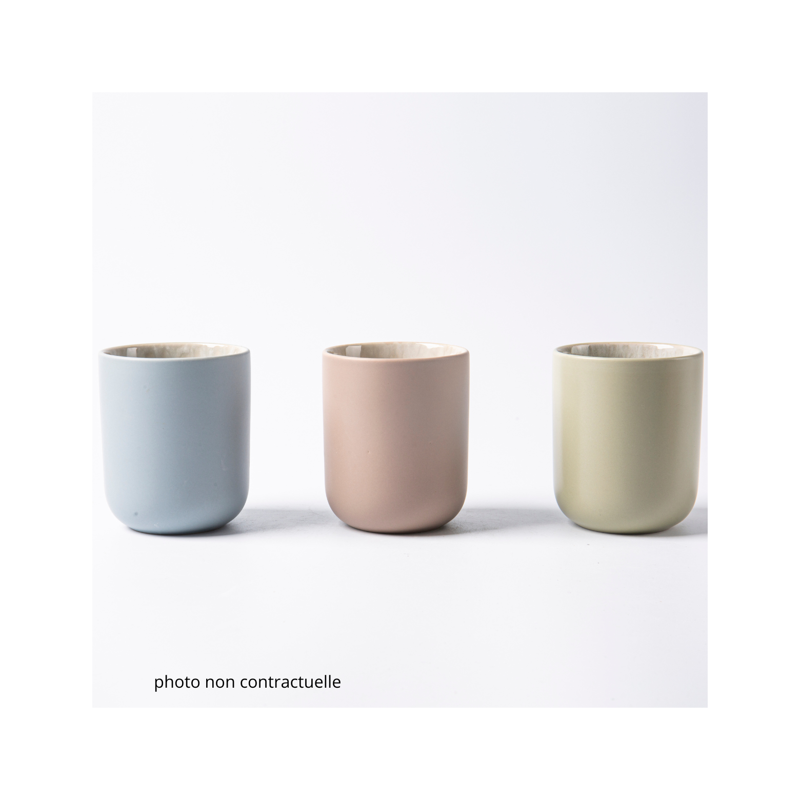 Iris Bleu - Lot De 4 Tasses - Grès Réactif - Bleu