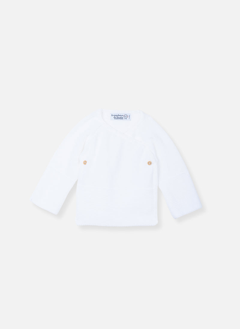 Brassière Double Maille En Coton Petits Chats - Blanc